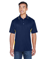 UltraClub 8406 Men's Cool & Dry Sport Two-Tone Polo #color_NAVY/ GOLD