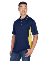 UltraClub 8406 Men's Cool & Dry Sport Two-Tone Polo #color_NAVY/ GOLD