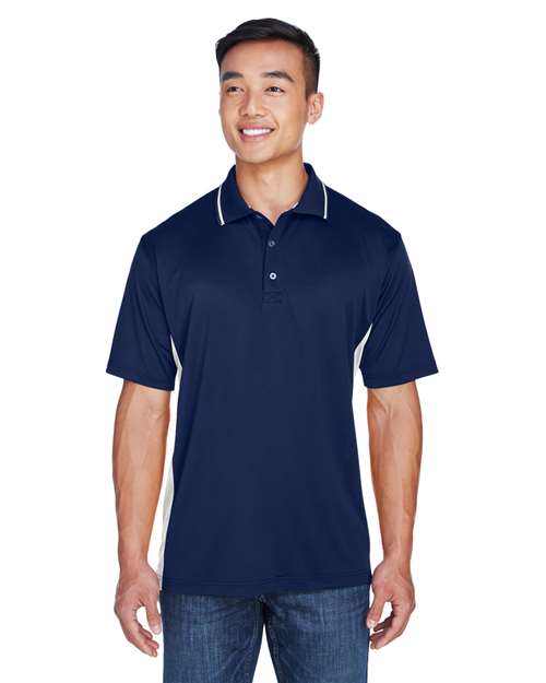 UltraClub 8406 Men's Cool & Dry Sport Two-Tone Polo #color_NAVY/ WHITE