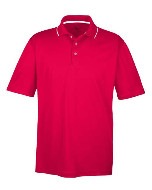 UltraClub 8406 Men's Cool & Dry Sport Two-Tone Polo #color_RED/ WHITE