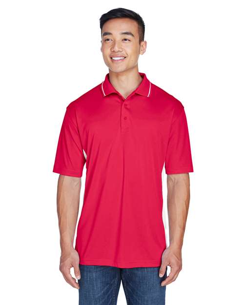 UltraClub 8406 Men's Cool & Dry Sport Two-Tone Polo #color_RED/ WHITE