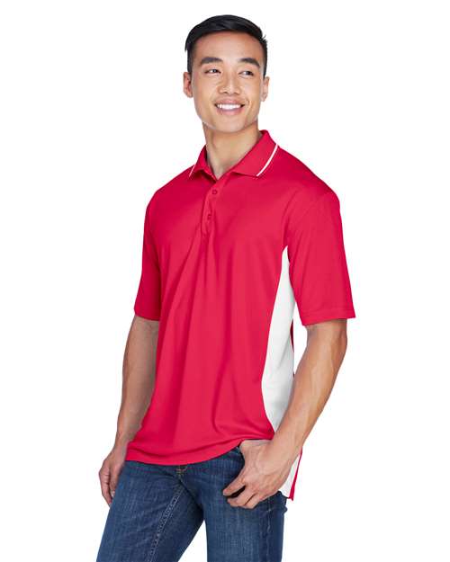 UltraClub 8406 Men's Cool & Dry Sport Two-Tone Polo #color_RED/ WHITE