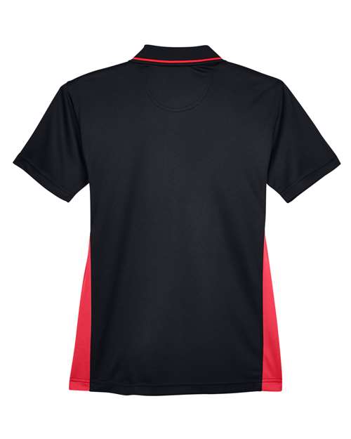 UltraClub 8406L Ladies' Cool & Dry Sport Two-Tone Polo #color_BLACK/ RED