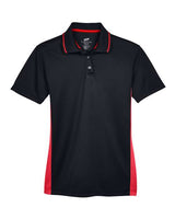 UltraClub 8406L Ladies' Cool & Dry Sport Two-Tone Polo #color_BLACK/ RED