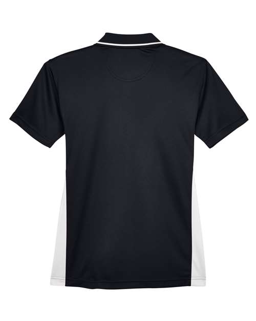UltraClub 8406L Ladies' Cool & Dry Sport Two-Tone Polo #color_BLACK/ STONE