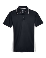 UltraClub 8406L Ladies' Cool & Dry Sport Two-Tone Polo #color_BLACK/ STONE