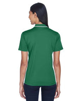 UltraClub 8406L Ladies' Cool & Dry Sport Two-Tone Polo #color_FOREST GRN/ WHT