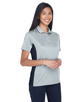 UltraClub 8406L Ladies' Cool & Dry Sport Two-Tone Polo #color_GREY/ BLACK