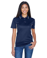 UltraClub 8406L Ladies' Cool & Dry Sport Two-Tone Polo #color_NAVY/ WHITE