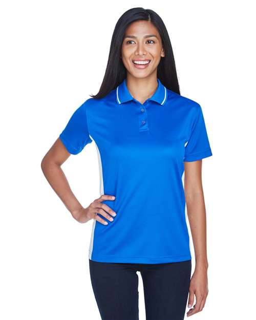 UltraClub 8406L Ladies' Cool & Dry Sport Two-Tone Polo #color_ROYAL/ WHITE