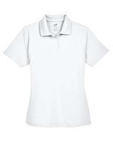 UltraClub 8445L Ladies' Cool & Dry Stain-Release Performance Polo #color_WHITE