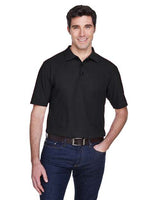 UltraClub 8540 Men's Whisper Piqu Polo #color_BLACK