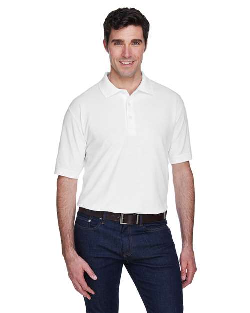 UltraClub 8540 Men's Whisper Piqu Polo #color_WHITE