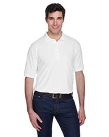UltraClub 8540 Men's Whisper Piqu Polo #color_WHITE