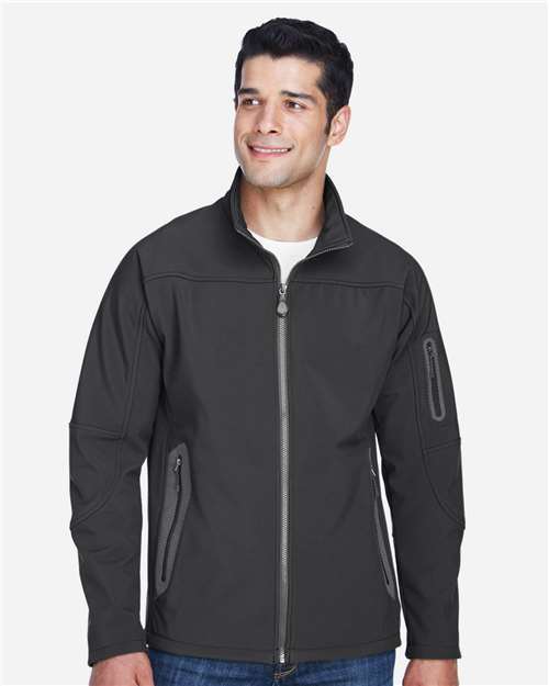 North End 88138 Men's Three-Layer Fleece Bonded Soft Shell Technical Jacket #color_GRAPHITE
