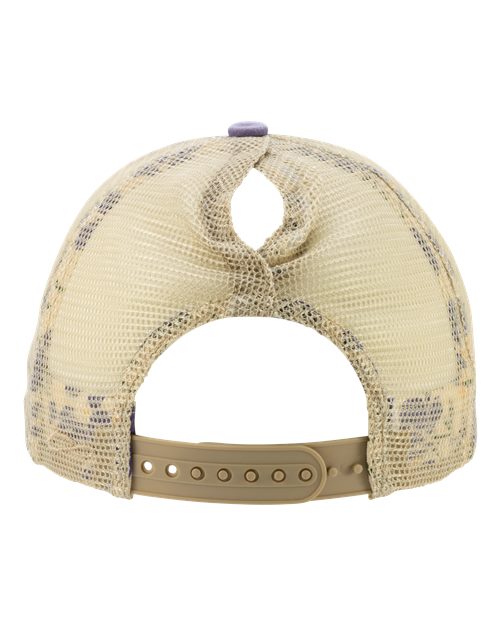 Infinity Her TESS Women's Washed Mesh-Back Cap #color_Violet/ Floral/ Khaki