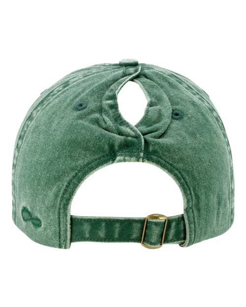 Infinity Her CASSIE Women's Pigment-Dyed with Fashion Undervisor Cap #color_Jade/ Daisy