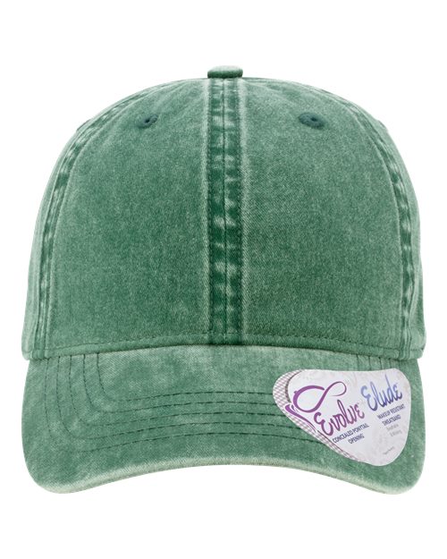 Infinity Her CASSIE Women's Pigment-Dyed with Fashion Undervisor Cap #color_Jade/ Daisy
