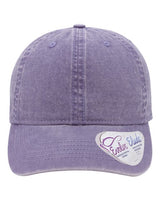 Infinity Her CASSIE Women's Pigment-Dyed with Fashion Undervisor Cap #color_Violet/ Floral