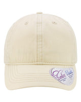 Infinity Her CASSIE Women's Pigment-Dyed with Fashion Undervisor Cap #color_Vanilla/ Longhorn