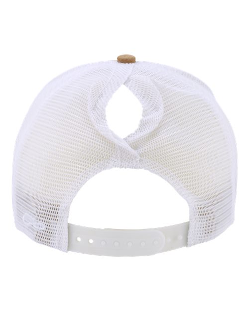 Infinity Her CHARLIE Women's Modern Trucker Cap #color_Caramel/ White