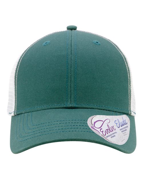 Infinity Her CHARLIE Women's Modern Trucker Cap #color_Emerald/ White