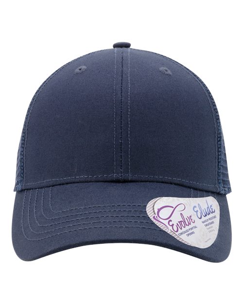 Infinity Her CHARLIE Women's Modern Trucker Cap #color_Dark Navy/ Navy