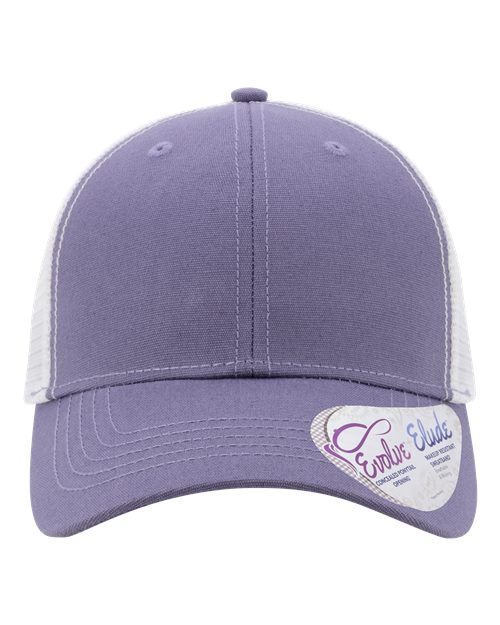 Infinity Her CHARLIE Women's Modern Trucker Cap #color_Violet/ White