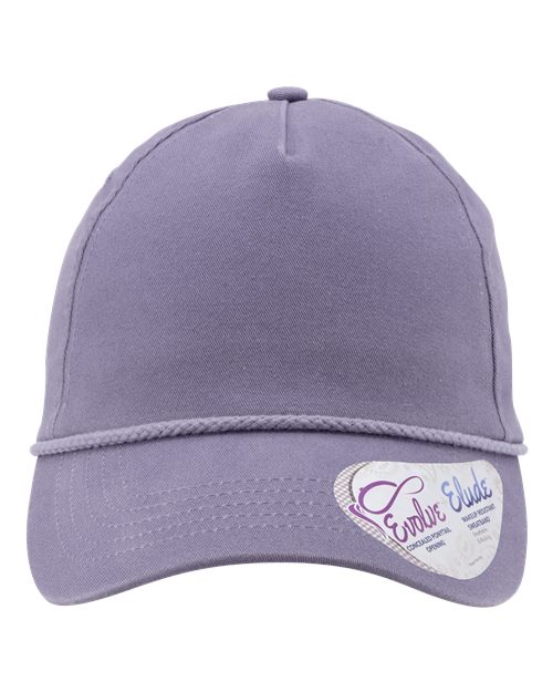 Infinity Her MAYA Women's Washed 5-Panel with Rope #color_Violet/ Snow Leopard