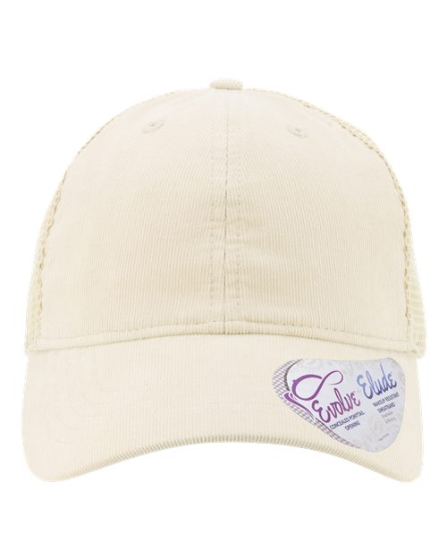 Infinity Her JO Women's Corduroy Cap #color_Vanilla/ Tonal Longhorn/ Vanilla