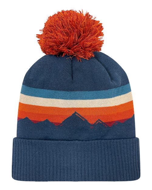 LOCALE GRNDSR Grand Recycled Beanie #color_Alpenglow/ Navy
