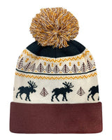 LOCALE GRNDSR Grand Recycled Beanie #color_Fairisle Moose/ Brown