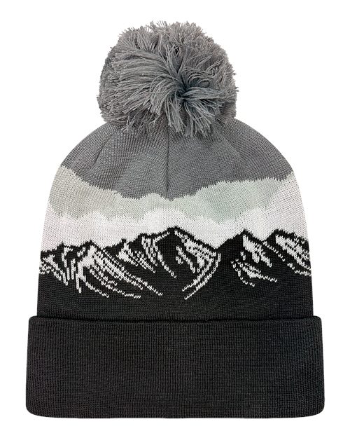 LOCALE GRNDSR Grand Recycled Beanie #color_Misty Peaks/ Black