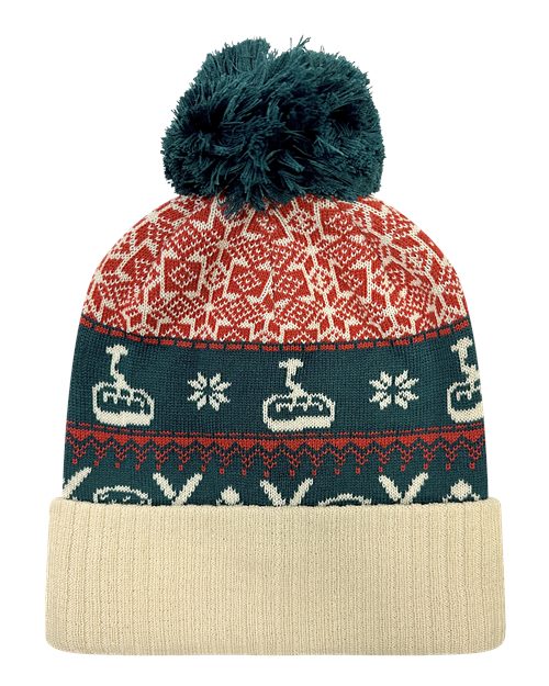 LOCALE GRNDSR Grand Recycled Beanie #color_Nordic Chairlift/ Beige