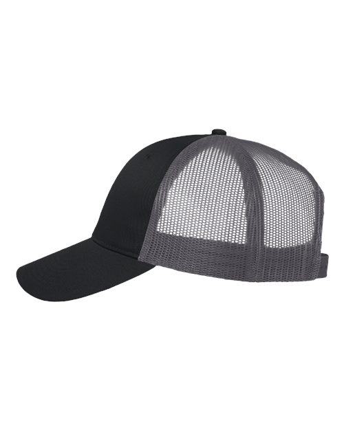 Valucap VC400 Mesh-Back Twill Trucker Cap #color_Black/ Charcoal