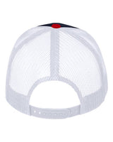 Valucap VC400 Mesh-Back Twill Trucker Cap #color_Navy/ White/ Red