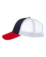 Valucap VC400 Mesh-Back Twill Trucker Cap #color_Navy/ White/ Red