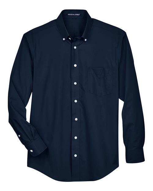 Devon & Jones D620 Men's Crown Woven Collection Solid Broadcloth #color_NAVY