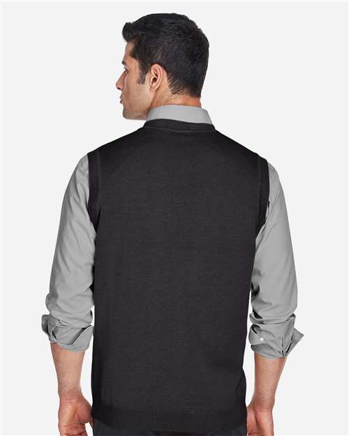 Devon & Jones D477 Adult V-Neck Vest #color_BLACK