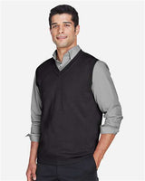 Devon & Jones D477 Adult V-Neck Vest #color_BLACK