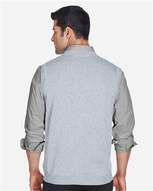 Devon & Jones D477 Adult V-Neck Vest #color_GREY HEATHER