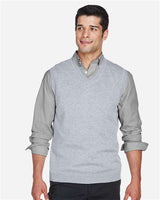 Devon & Jones D477 Adult V-Neck Vest #color_GREY HEATHER