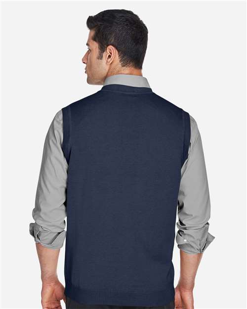 Devon & Jones D477 Adult V-Neck Vest #color_NAVY
