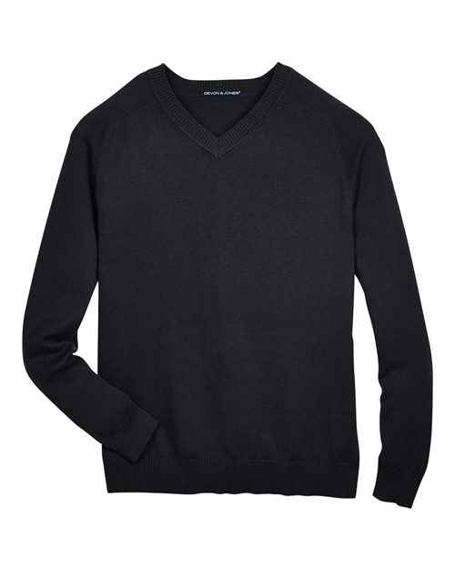 Devon & Jones D475 Men's V-Neck Sweater #color_BLACK