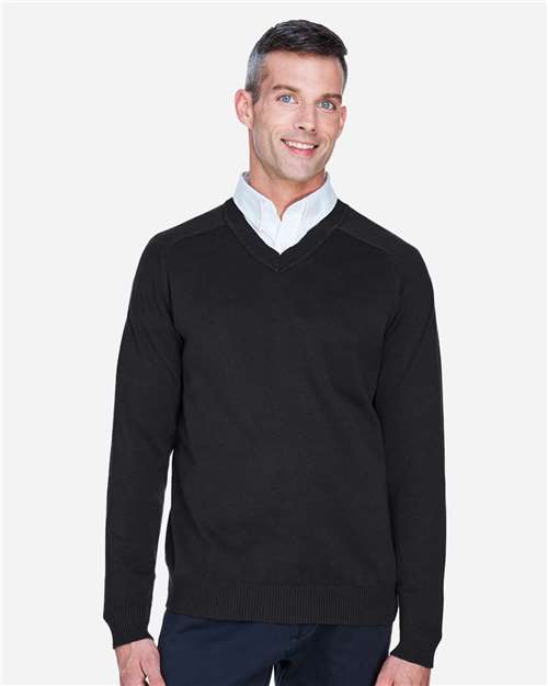 Devon & Jones D475 Men's V-Neck Sweater #color_BLACK