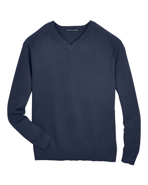 Devon & Jones D475 Men's V-Neck Sweater #color_NAVY