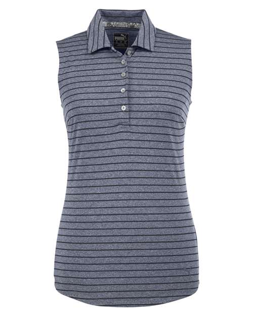 Puma Golf 597222 Ladies' Rotation Stripe Sleeveless Polo #color_PEACOAT