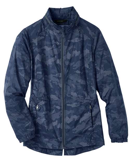 North End NE711W Ladies' Rotate Reflective Jacket #color_CLASSC NVY/ CRBN