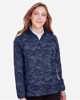 North End NE711W Ladies' Rotate Reflective Jacket #color_CLASSC NVY/ CRBN