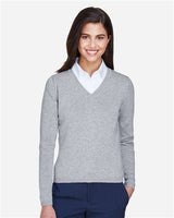 Devon & Jones D475W Ladies' V-Neck Sweater #color_GREY HEATHER